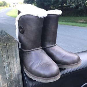 Brown Winter Work Boots with Full-Fur Lining